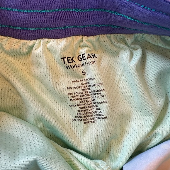 Tek Gear Purple and Green Workout Shorts - Picture 2 of 2